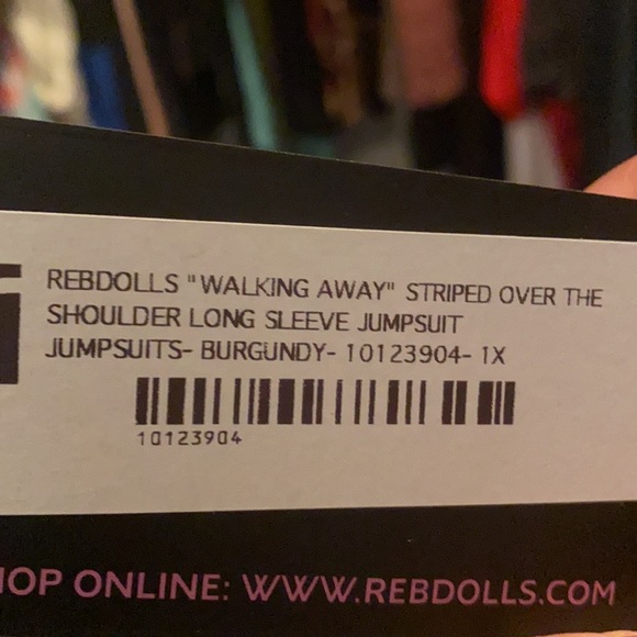 Rebdolls Off the shoulder striped jumpsuit size 1x - Picture 3 of 3